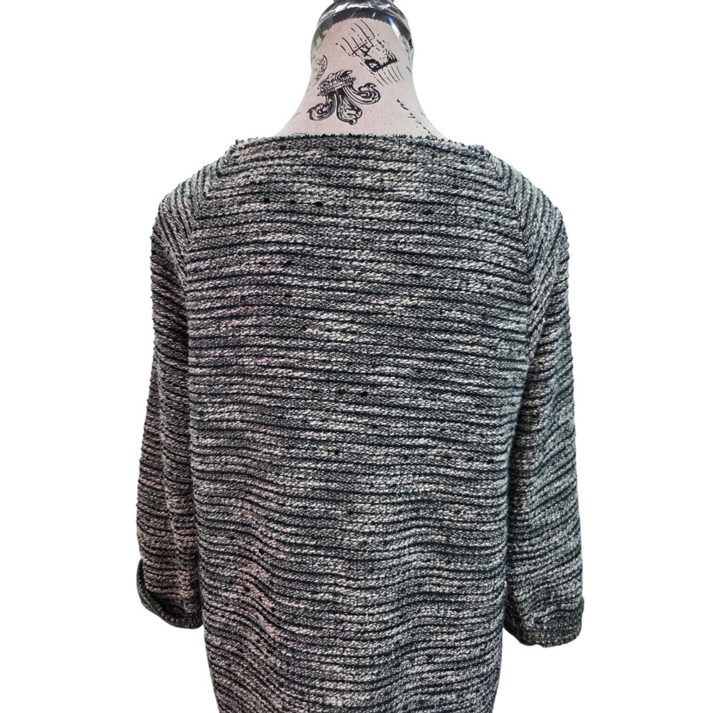 RO&DE Textured Marled Knit Tunic Top Size M Made in USA Green Henley Lagenlook - Picture 6 of 10